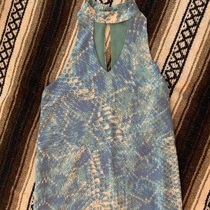 Olivaceous Light Blue Snakeskin Mini Dress